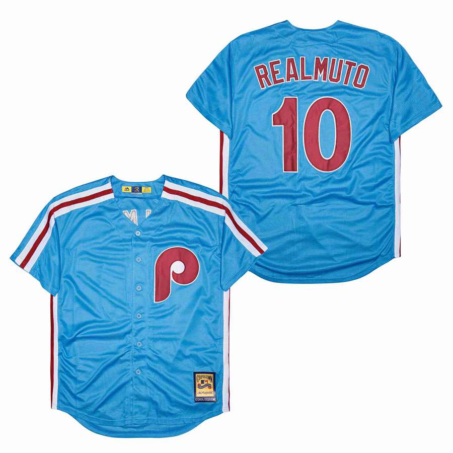 Men Philadelphia Phillies 10 Realmuto blue Game MLB Jerseys